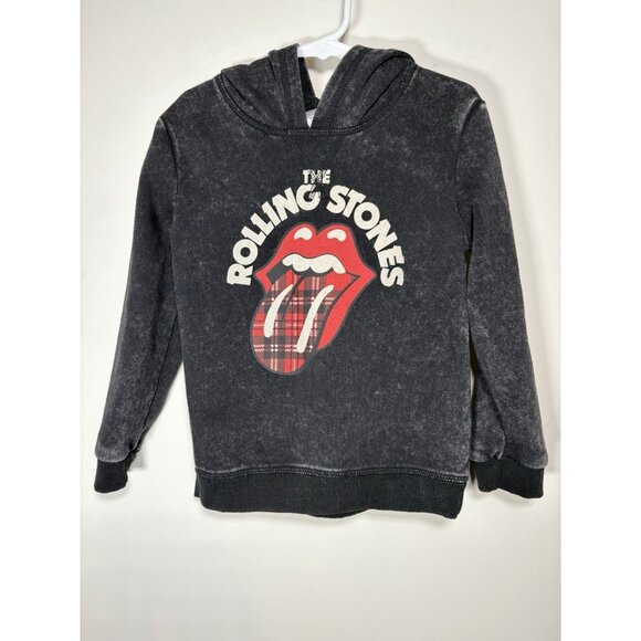 ROLLING STONE Toddler Hoodie Tartan Plaid Tongue Rock Indie Size 5T - Picture 1 of 4